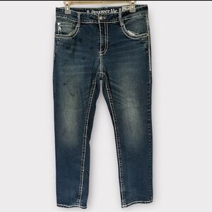 Answer Me Men’s 38 X 32 Straight Fit Blue Denim Jeans